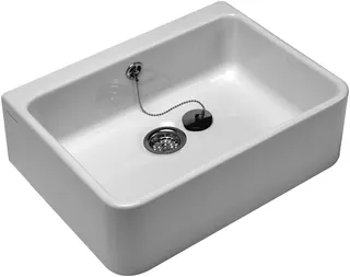 VB Spülbecken O.novo 595x500mm Rechteck mit Überlauf Weiß Alpin
