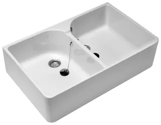 Villeroy & Boch Doppelspülbecken O.novo 220x795mm Rechteck mit Überlauf Weiß Alpin – Bild 2