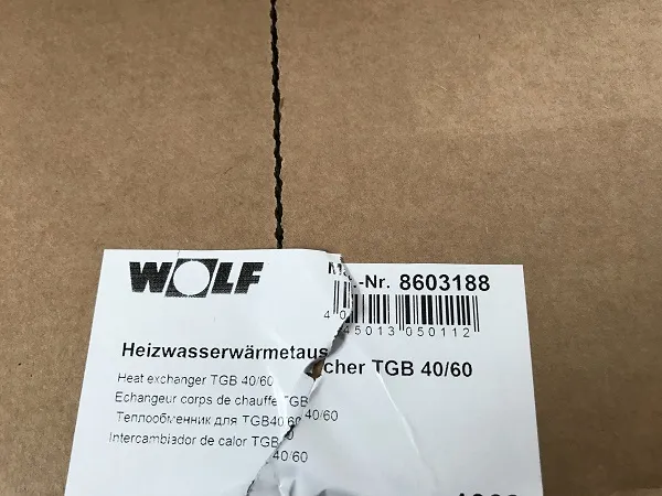 Wolf Heizwasserwärmetauscher für TGB40/60
