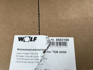 Wolf Heizwasserwärmetauscher für TGB40/60