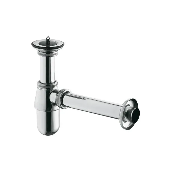 KLUDI Waschtisch und Bidet-Sifon Flaschen-Geruchverschluß mit Ventil 10 411 chrom