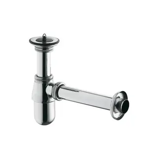 KLUDI Waschtisch und Bidet-Sifon Flaschen-Geruchverschluß mit Ventil 10 411 chrom