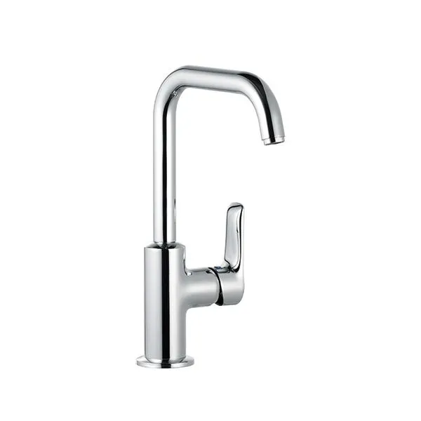 KLUDI PURE & SOLID Waschtisch Armatur, hoher Auslauf, mit Metallablaufgarnitur, chrom