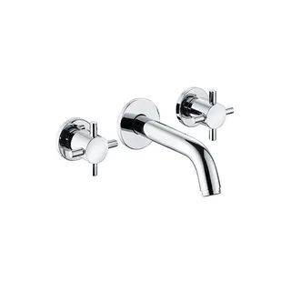 KLUDI BOZZ Waschtisch-Wandarmatur 180mm Dreiloch Kreuzgriffe chrom