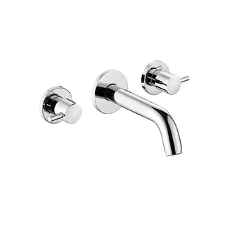 KLUDI BOZZ Waschtisch-Wandarmatur 180mm Dreiloch Zungengriffe chrom