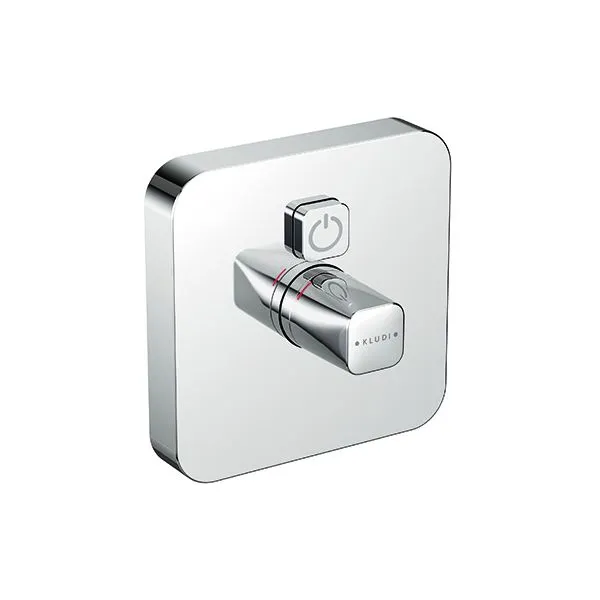 KLUDI PUSH UP-Arm. mit Rotationskartusch mit Drucktaste für 1 Verb., soft edge ch