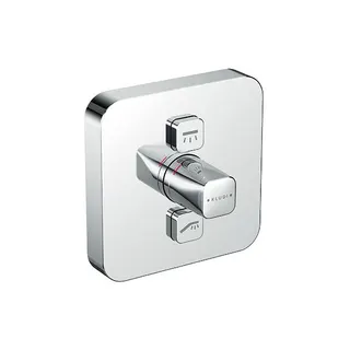 KLUDI PUSH UP Badearmatur, Drucktaste für 2 Verbraucher, soft edge chrom