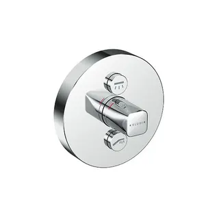 KLUDI PUSH UP-Arm. mit Rotationskartusch mit Drucktaste für 2 Verb., rund chrom