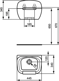 Ideal Standard Ausgußbecken Duoro, 445x340x345mm, Weiß – Bild 2