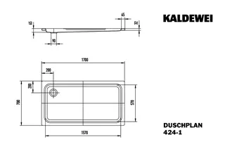 Kaldewei Duschwanne DUSCHPLAN Mod.424-1,700x1700mm, pergamon – Bild 4