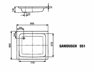 Kaldewei Duschwanne SANIDUSCH Mod.551,800x900mm, alpinweiß – Bild 4