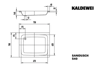 Kaldewei Duschwanne SANIDUSCH Mod.540,700x750mm, pergamon – Bild 4