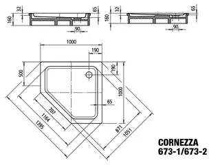Kaldewei Duschwanne CORNEZZA Mod.673-1,1000x1000mm, pergamon – Bild 3