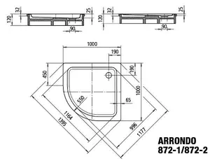 Kaldewei Duschwanne ARRONDO Mod.872-1,1000x1000mm, alpinweiß – Bild 4