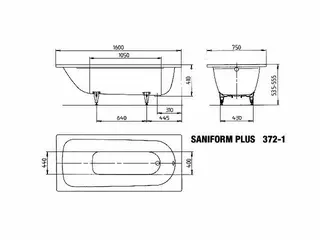 Kaldewei Badewanne SANIFORM PLUS Mod.372-1,1600x750mm ,alpinweiß – Bild 5