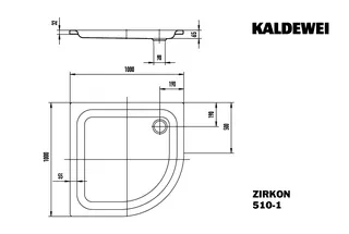 Kaldewei Duschwanne ZIRKON Mod.510-1,1000x1000mm, pergamon – Bild 3