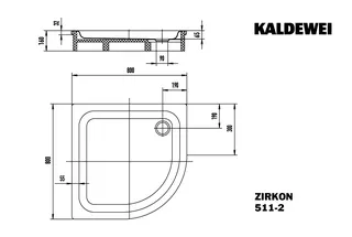 Kaldewei Duschwanne ZIRKON MIT WANNENTRÄGER Mod.511-2, 800x800mm,alpinweiß,PEFF,AS,m. Waschtisch – Bild 3