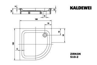 Kaldewei Duschwanne ZIRKON MIT WANNENTRÄGER Mod.510-2, 1000x1000mm,alpinweiß,PEFF,AS,m. Waschtisch – Bild 3