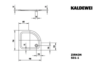 Kaldewei Duschwanne ZIRKON Mod.501-1,900x750mm, pergamon – Bild 3