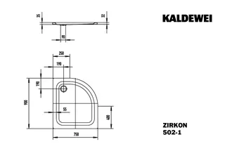 Kaldewei Duschwanne ZIRKON Mod.502-1,750x900mm, pergamon – Bild 3