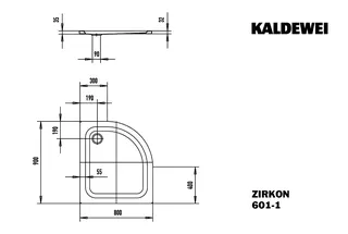 Kaldewei Duschwanne ZIRKON Mod.601-1,800x900mm, pergamon – Bild 3