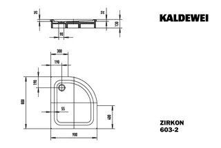 Kaldewei Duschwanne ZIRKON MIT WANNENTRÄGER Mod.603-2, 900x800mm,pergamon,mit Wannenträger – Bild 3