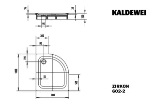 Kaldewei Duschwanne ZIRKON MIT WANNENTRÄGER Mod.602-2, 800x1000mm,pergamon,mit Wannenträger – Bild 3