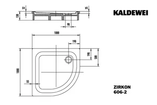 Kaldewei Duschwanne ZIRKON MIT WANNENTRÄGER Mod.606-2, 1000x1000mm,pergamon,mit Wannenträger – Bild 3