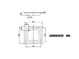 Kaldewei Duschwanne SANIDUSCH Mod.395,800x800mm, pergamon – Bild 4