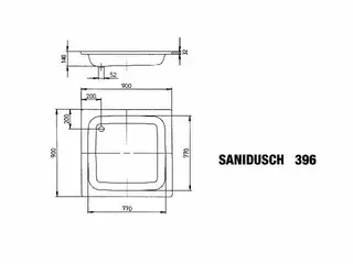 Kaldewei Duschwanne SANIDUSCH Mod.396,900x900mm, alpinweiß – Bild 4