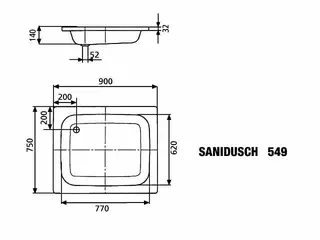 Kaldewei Duschwanne SANIDUSCH Mod.549,750x900mm, alpinweiß – Bild 4