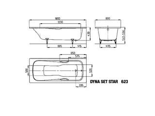 Kaldewei Badewanne DYNA SET STAR Mod.623,1800x800mm, pergamon – Bild 3