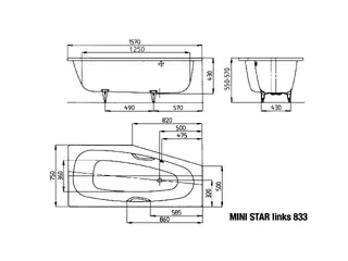 Kaldewei Badewanne MINI STAR LINKS Mod.833,1570x750mm ,pergamon – Bild 2