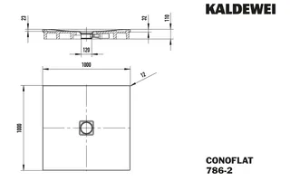 Kaldewei Duschwanne CONOFLAT mit Wannenträger Mod. 786-2,1000x1000mm,pergamon,m. Waschtisch – Bild 5