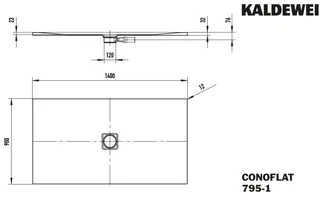 Kaldewei Duschwanne CONOFLAT Mod.795-1,900x1400mm, pergamon,Perl-Effekt – Bild 5