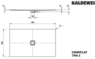 Kaldewei Duschwanne CONOFLAT Mod.796-1,1000x1400mm, alpinweiß,Perl-Effekt – Bild 5