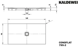Kaldewei Duschwanne CONOFLAT mit Wannenträger Mod. 795-2,900x1400mm,pergamon,m. Waschtisch – Bild 5