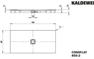 Kaldewei Duschwanne CONOFLAT mit Wannenträger Mod. 855-2,800x1500mm,alpinweiß,m. Waschtisch – Bild 5