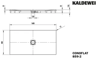 Kaldewei Duschwanne CONOFLAT mit Wannenträger Mod. 859-2,800x1600mm,pergamon,PEFF,m. Waschtisch – Bild 5