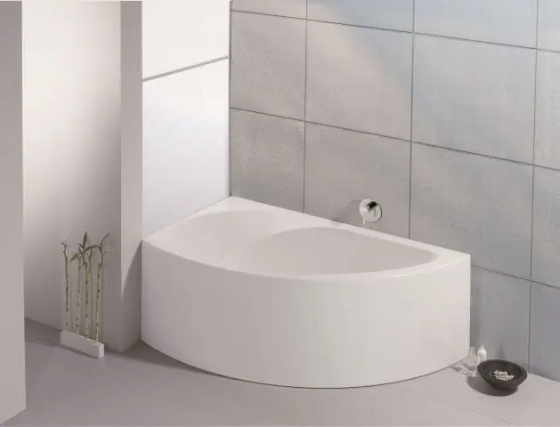 Hoesch Badewanne Spectra Eck 1700x1000 links mit angeformter Schürze, Weiß