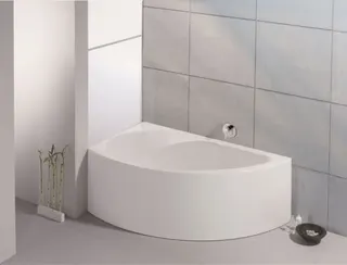 Hoesch Badewanne Spectra Eck 1700x1000 links mit angeformter Schürze, Weiß