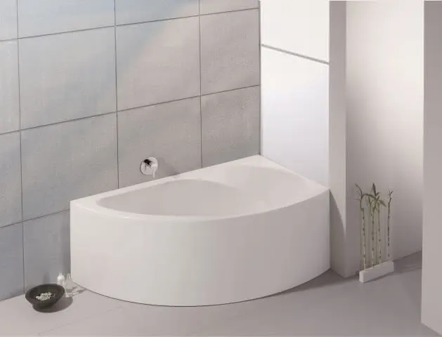 Hoesch Badewanne Spectra Eck 1700x1000 rechts mit angeformter Schürze, Weiß