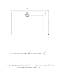 Hoesch Duschwanne Muna 1400x1000x30 ohne Antirutsch, Material Solique, Weiß – Bild 3
