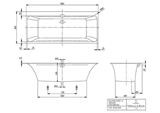 Villeroy & Boch Badewanne Squaro Edge 12 1800x800x475mm Duo Rechteck Weiß Alpin – Bild 4