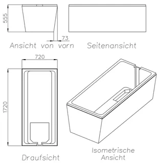 SD Wt Bette Form / Safe 1750x750 2 schräge Seiten – Bild 2