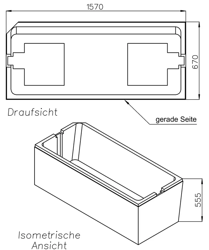 SD Wt Bette Profi-Form (s) 1600x700 KE links/FE rechts