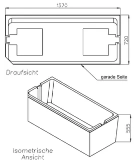SD Wt Bette Profi-Form (g) 1600x750 KE rechts/FE links – Bild 2