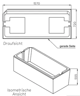 SD Wt Bette Profi-Form (s) 1600x750 KE links/FE rechts – Bild 2