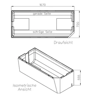 SD Wt Bette Profi-Form (s) 1700x750 KE links/FE rechts – Bild 2