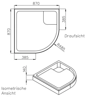 SD Wt BetteCorner viertelrund 900x900x35 – Bild 2